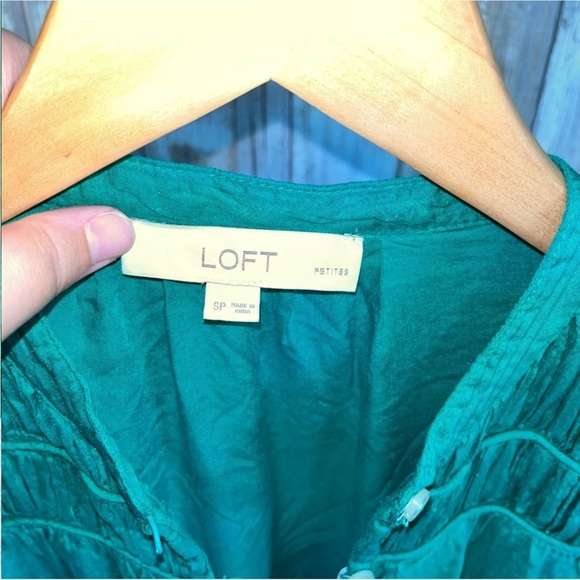 Loft Kelly Green Popover Blouse - Picture 5 of 5